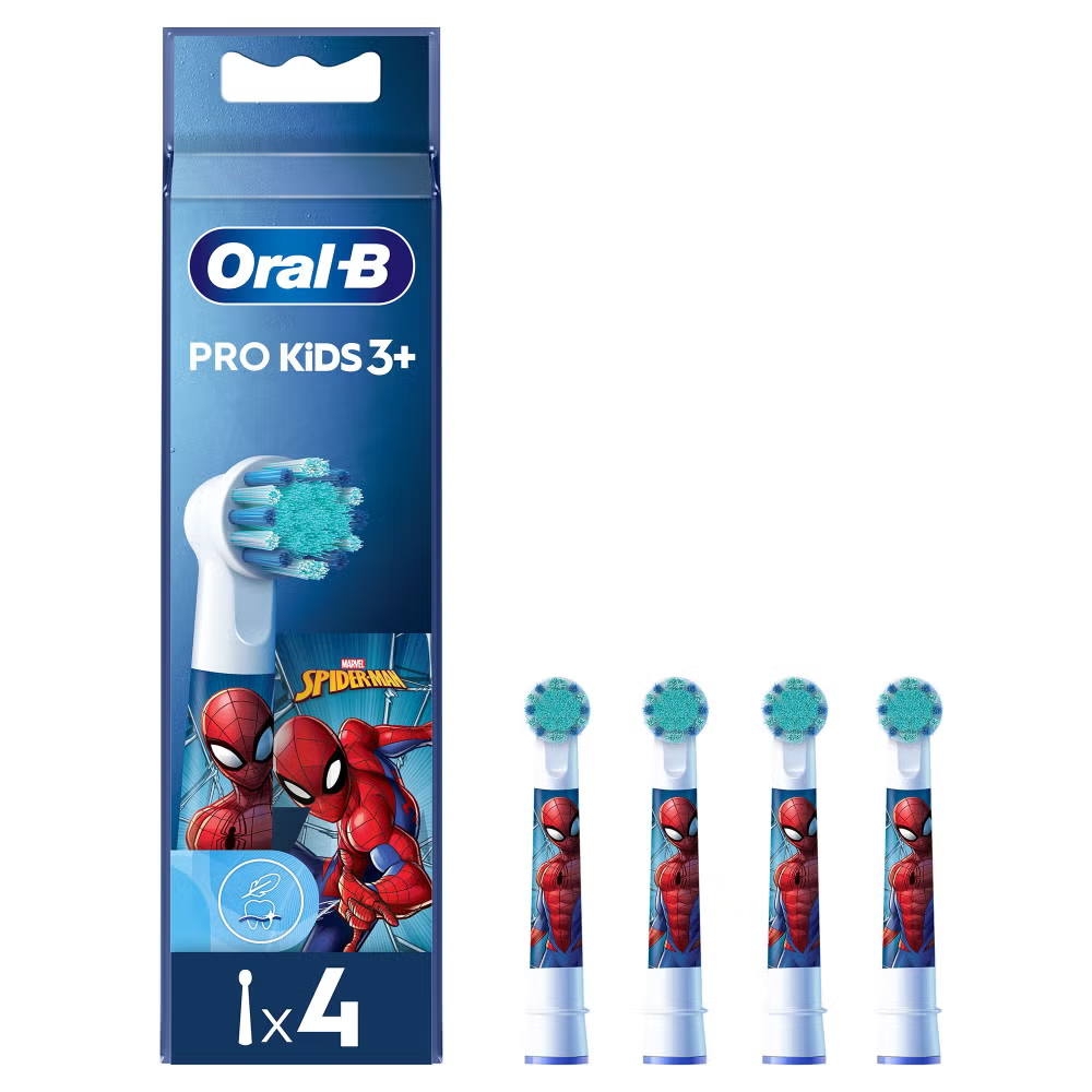 Oral-B Kids Spiderman Toothbrush Heads – Pack of 4 Image 1