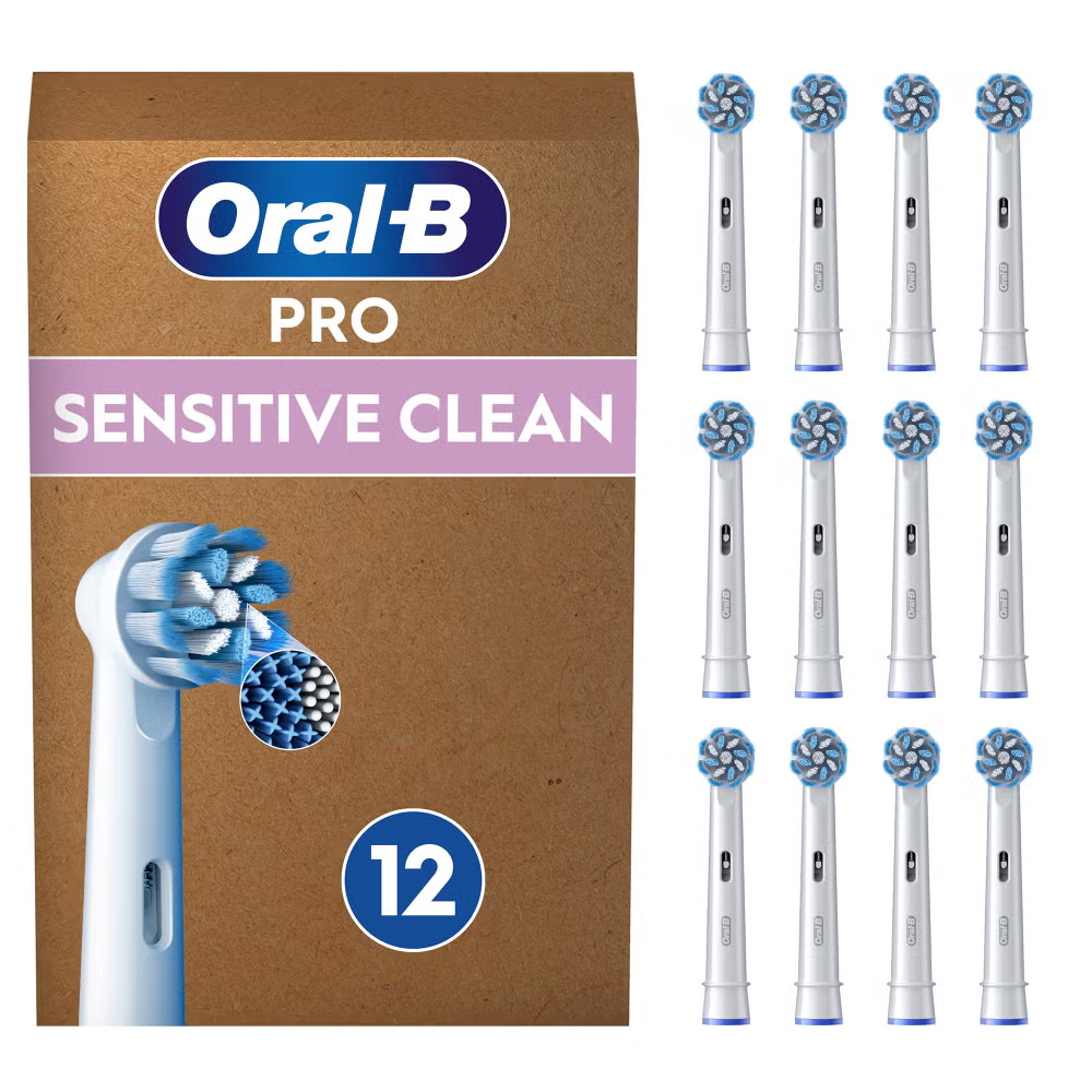 Oral B Sensitive Clean Toothbrush Heads, 12 Pack Image 1