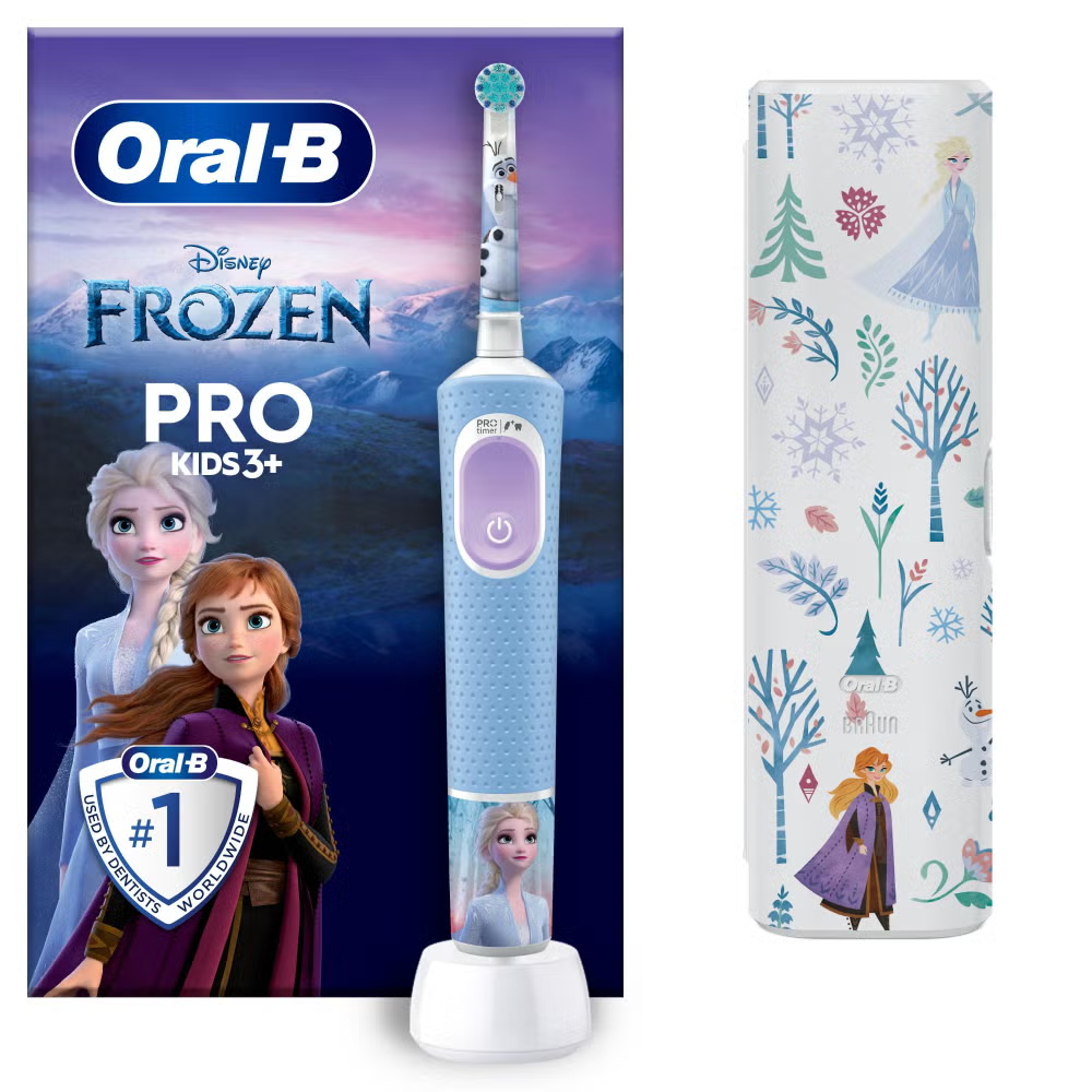 Oral-B Vitality Pro Kids Frozen Electric Toothbrush with Travel Case Image 1