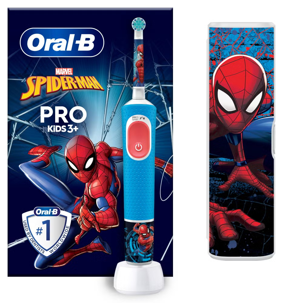 Oral-B Vitality Pro Kids Spiderman Electric Toothbrush with Travel Case Image 1