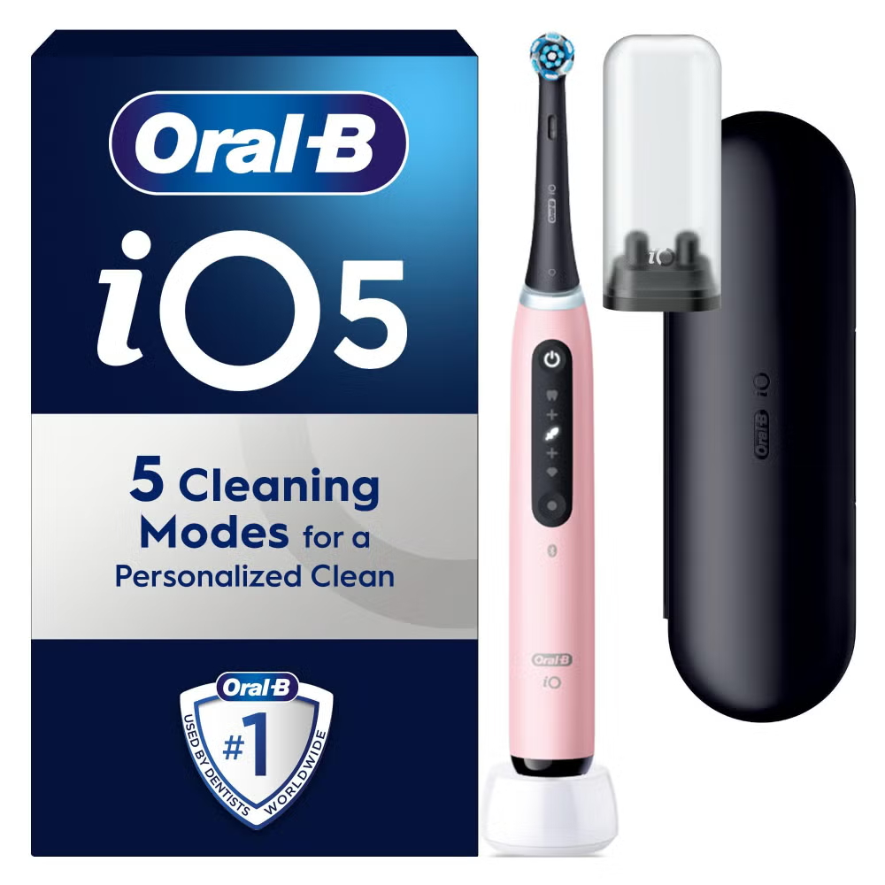 Oral B iO5 Pink Electric Toothbrush Designed By Braun Image 1