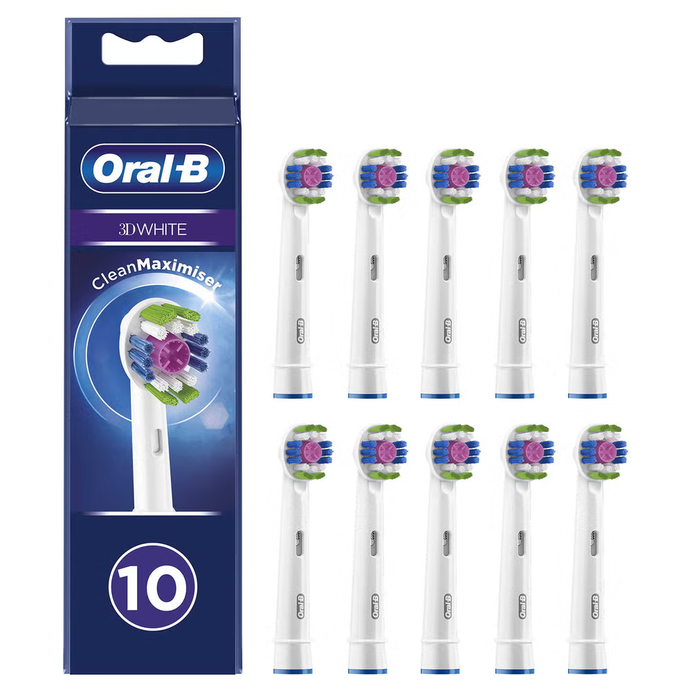 Oral B 3D White Toothbrush Head With CleanMaximiser Technology, 10 pack Image 1