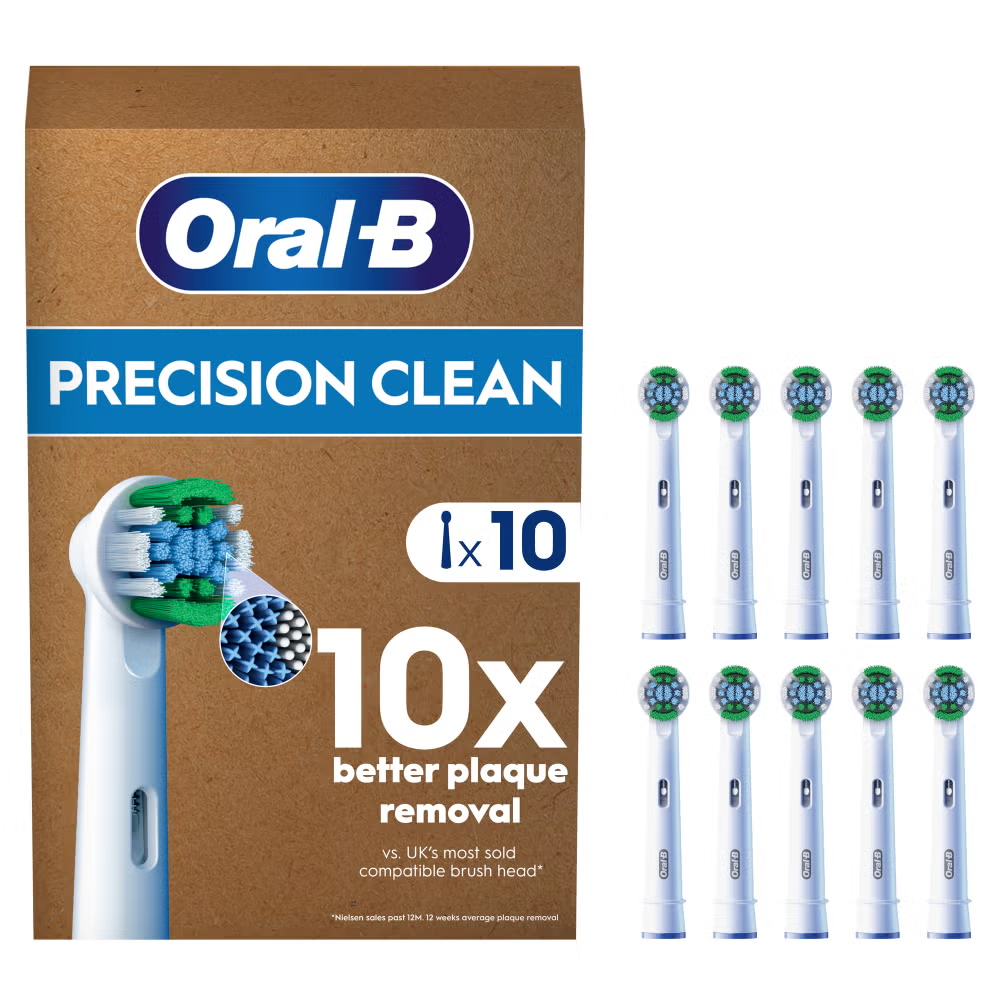 Oral B Precision Clean White Toothbrush Head, 10 pack Image 1