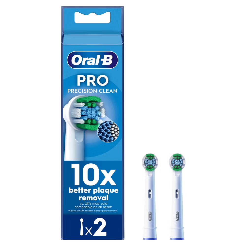 Oral B Precision Clean White Toothbrush Head, 2 pack Image 1