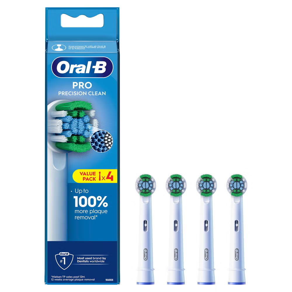 Oral B Precision Clean White Toothbrush Heads - Pack of 4 Counts Image 1