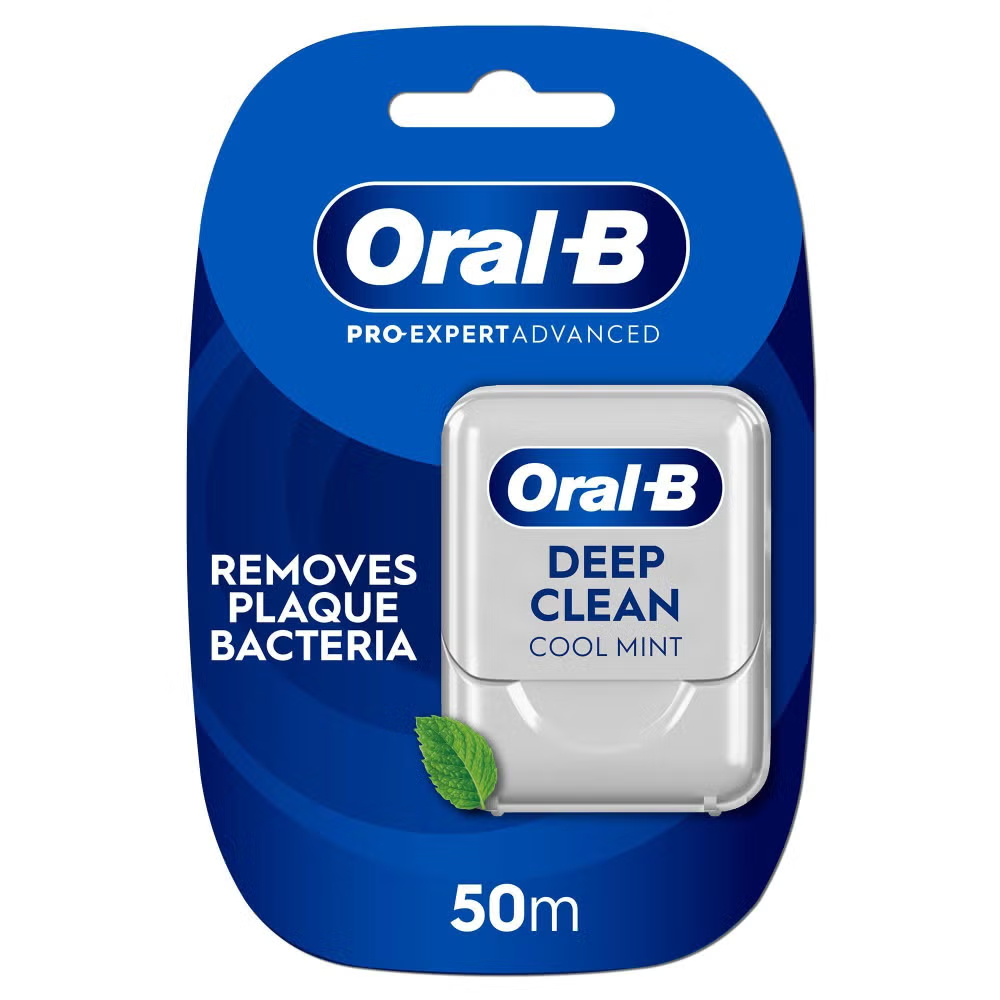 Oral-B Pro-Expert Advanced Waxed Dental Floss - Deep Clean - Removes Plaque - Cool Mint Flavour 50m Image 1
