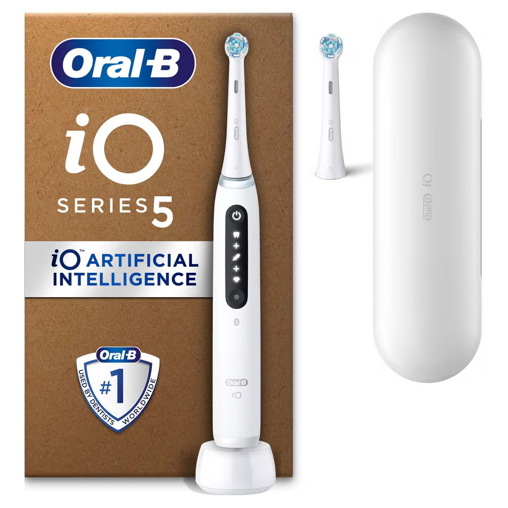 Oral-B iO 5 White Electric Toothbrush, Designed By Braun Image 1