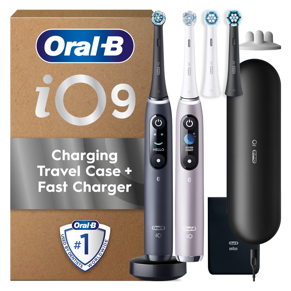 Oral-B iO 9 Black & Aqua Marine Electric Toothbrushes Designed By Braun Image 1
