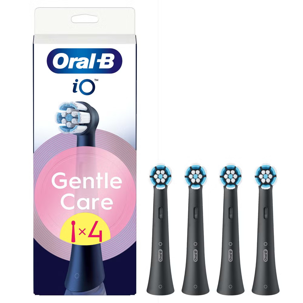 Oral-B iO Series Gentle Care Black, Original Brush Heads, for Sensitive Gums, 4 Image 1