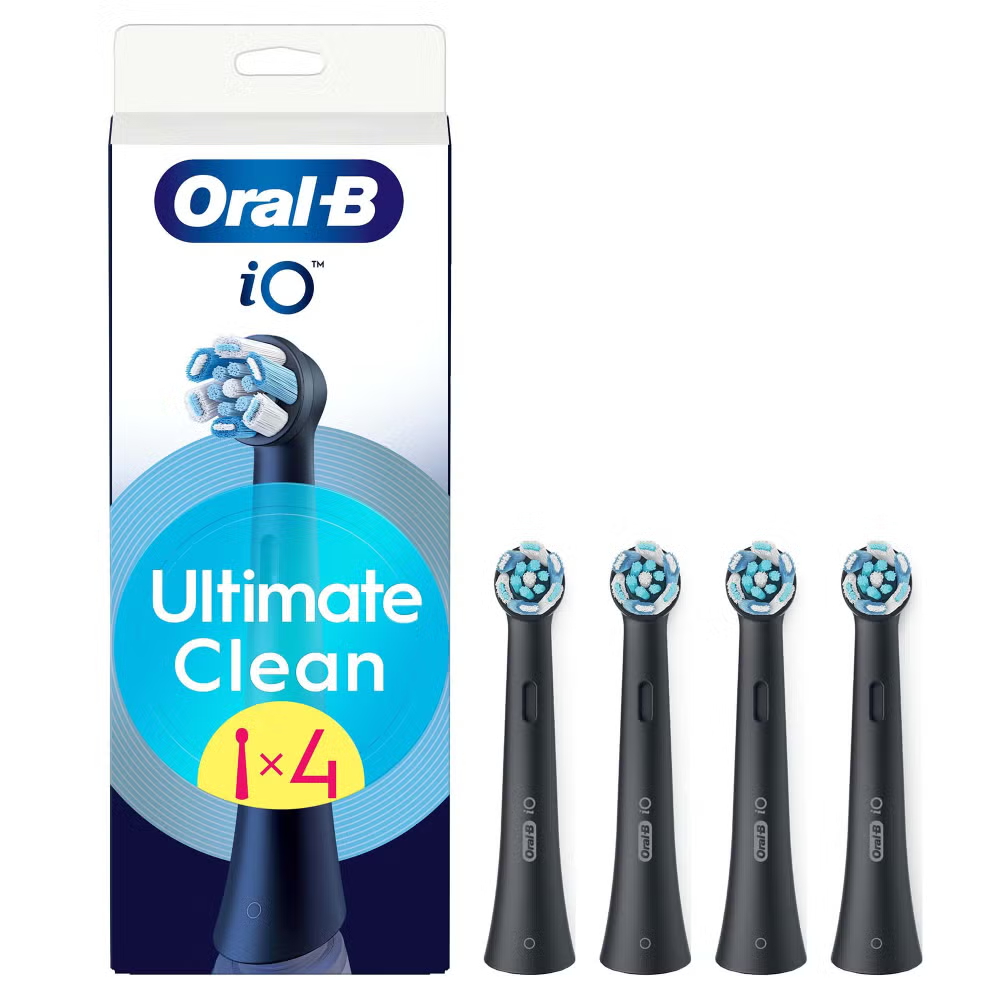 Oral-B iO Series Ultimate Clean Black, Original Brush Heads, CrissCross Bristles, 4 Image 1