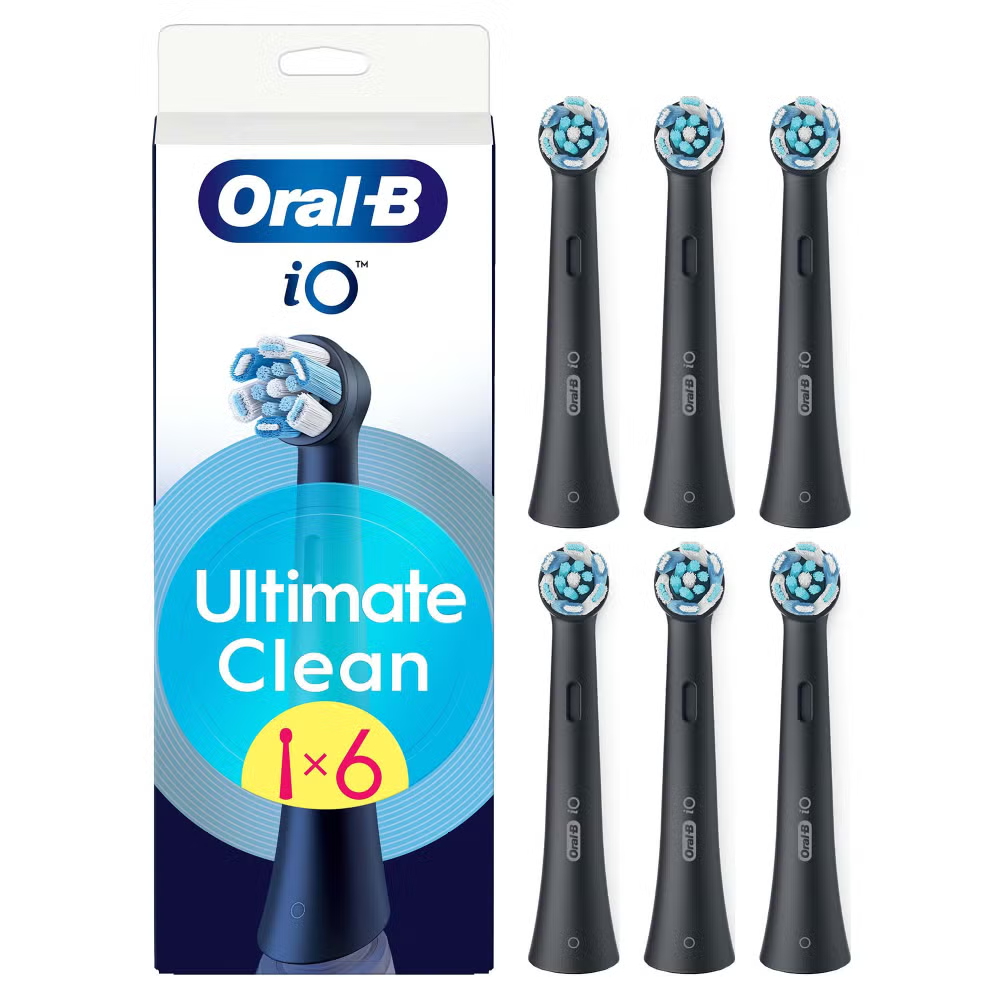 Oral-B iO Series Ultimate Clean Black, Original Brush Heads, CrissCross Bristles, 6 Image 1
